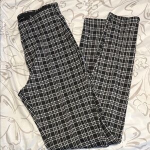 Tahari Black and White Dress Pants with Plaid Pattern